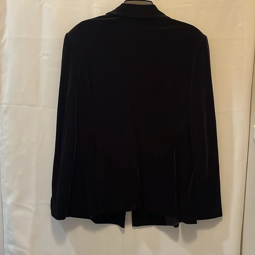 SOFIA Jeans Black Double-Breast Blazer Velvet feel USED excellent condition Sz L - Picture 7 of 8